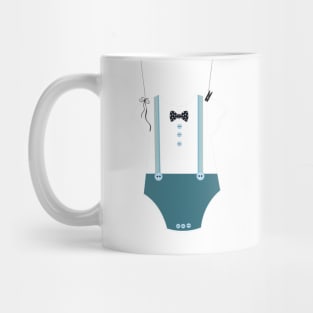 Bow tie and baby body boy symbol Mug